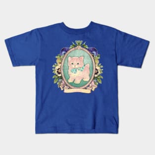 Kitschy Pink Kitten Kids T-Shirt